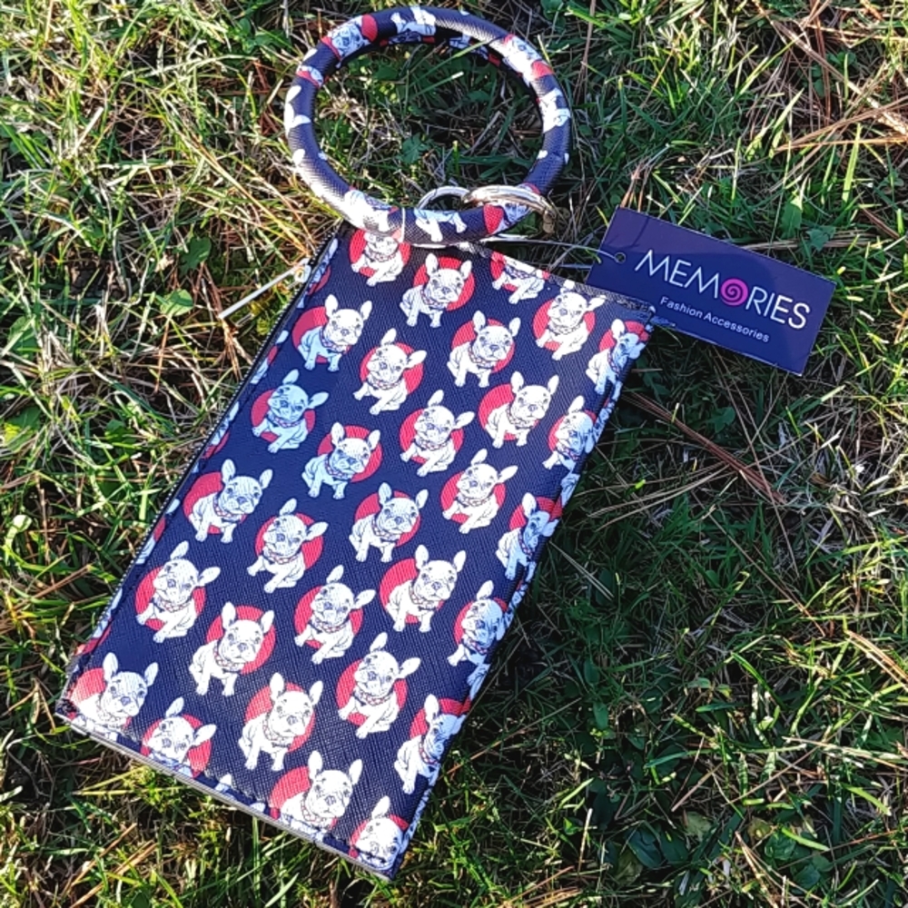 French bulldog print wristlet/wallet NWT